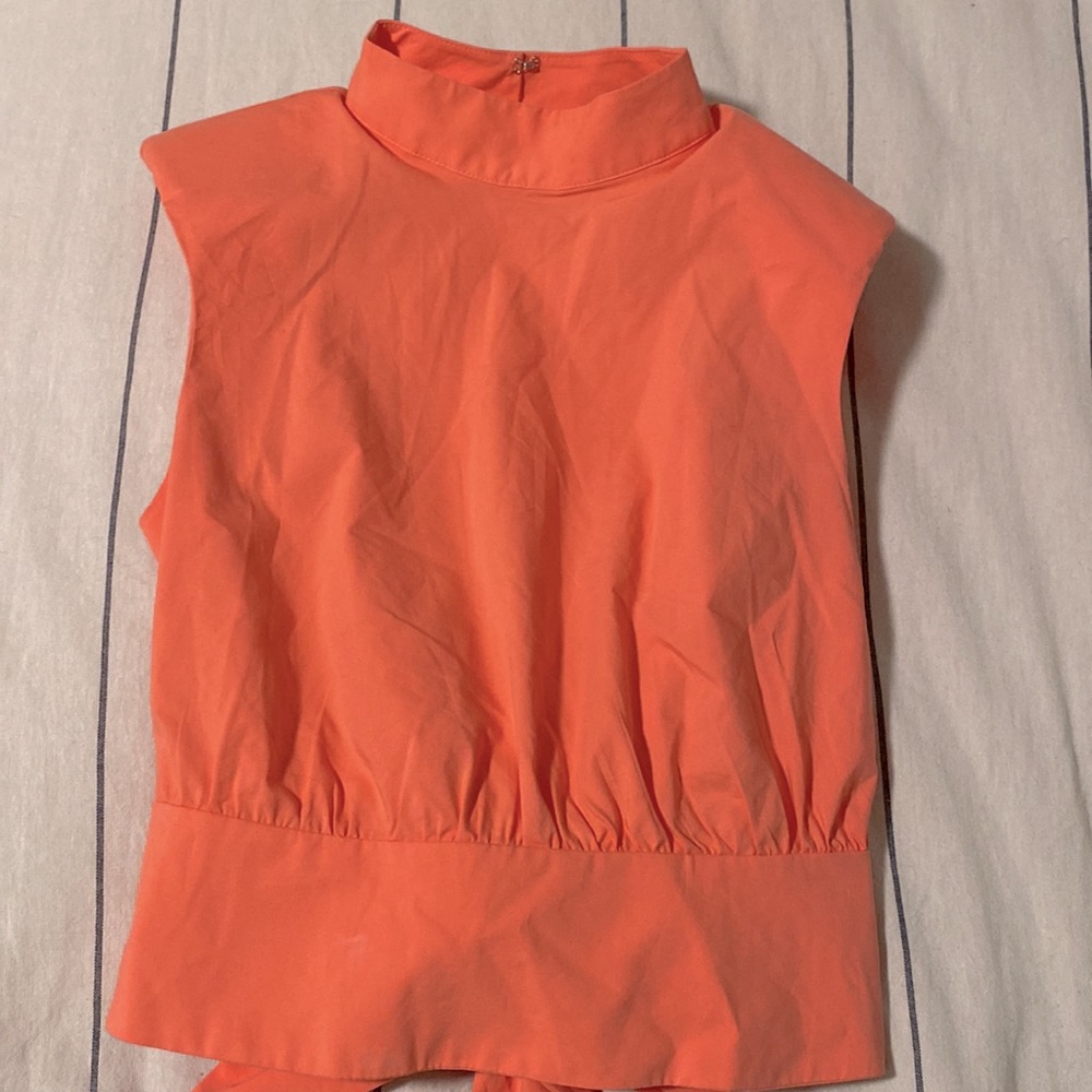 Express coral shirt - ties into bow in the back